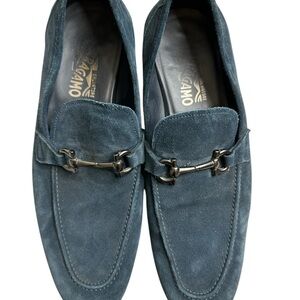 Men's Blue Suede Loafers